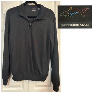 Greg Norman, Mock Collar, 8” Zipper, Charcoal Grey Fully Lined Sweater